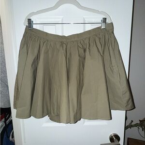 Free People Khaki Green Flared Skirt